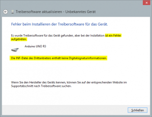 How to install Arduino drivers on Windows 8