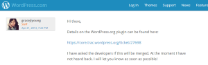 Wordpress klassichen Bildeditor wiederherstellen - Kommentar des WP Staff
