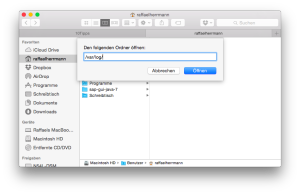 Pfad in Finder eingeben