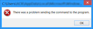 Error sending the command to the program