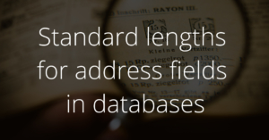 Standard lengths for address fields in databases